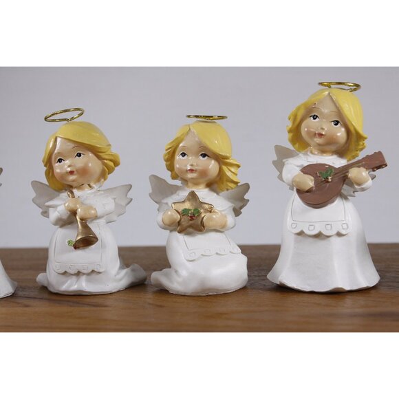 1990s Angel orchestra Christmas figurines, Angel musicians holiday home decor - Picture 8 of 10